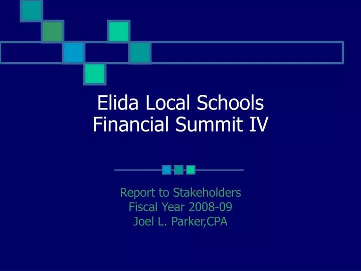 elida local schools financial summit iv