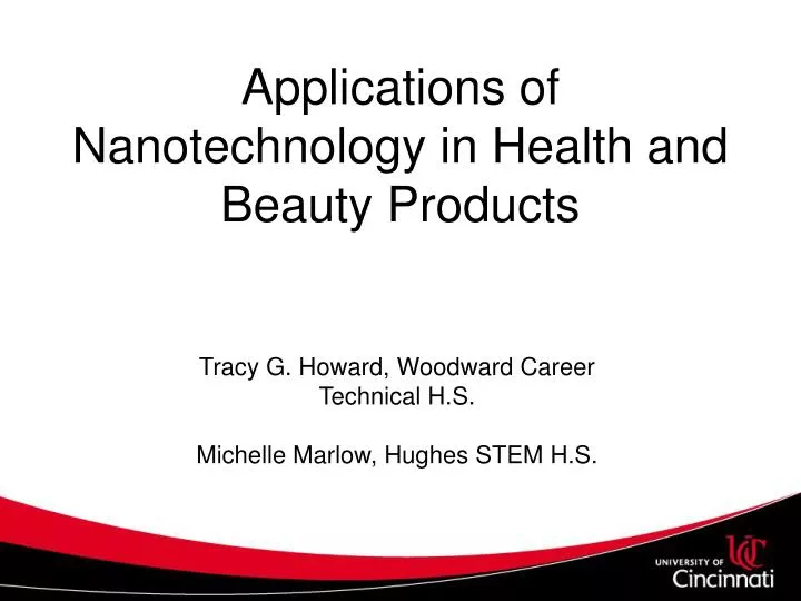 applications of nanotechnology in health and beauty products