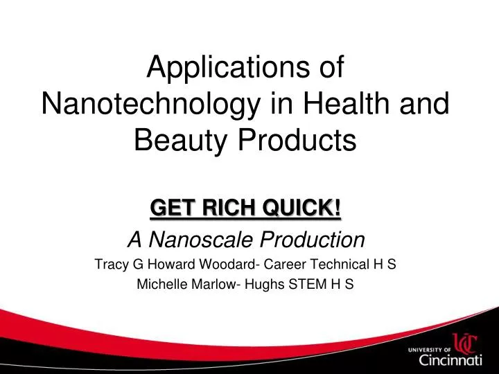 applications of nanotechnology in health and beauty products
