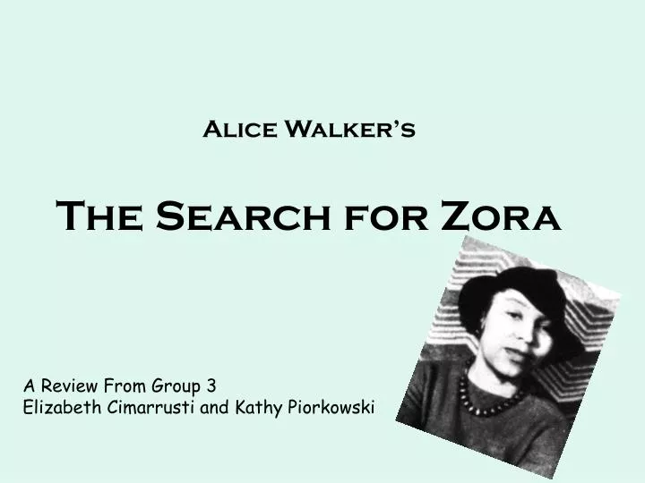alice walker s the search for zora