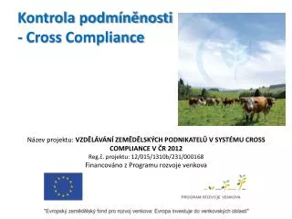 kontrola podm n nosti cross compliance