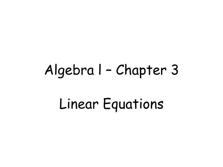 algebra l chapter 3
