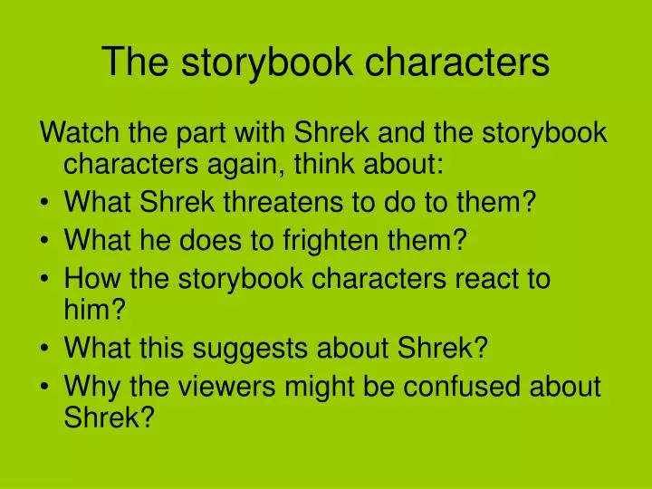 the storybook characters