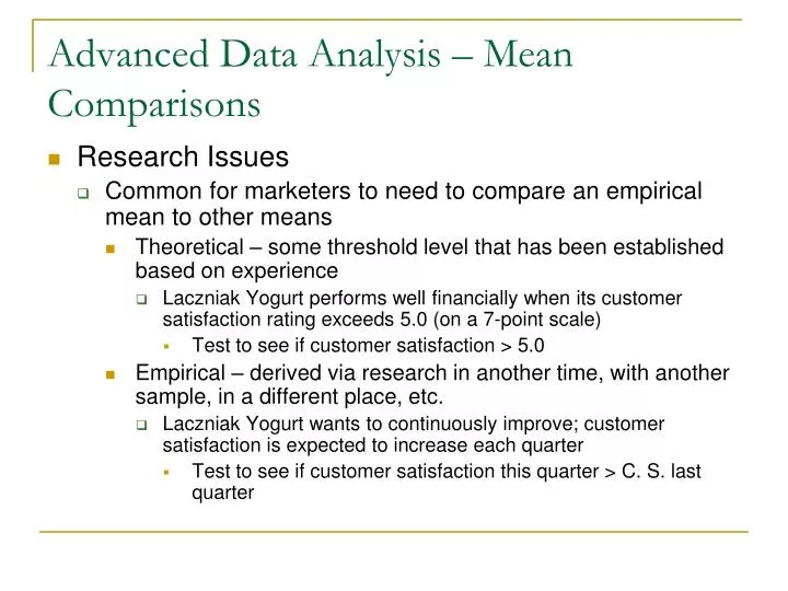 advanced data analysis mean comparisons