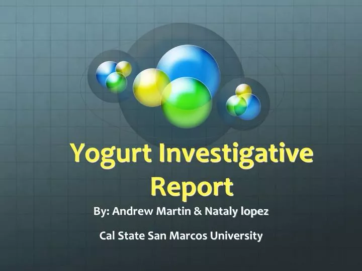 yogurt investigative report