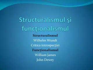 structuralismul i func ionalismul