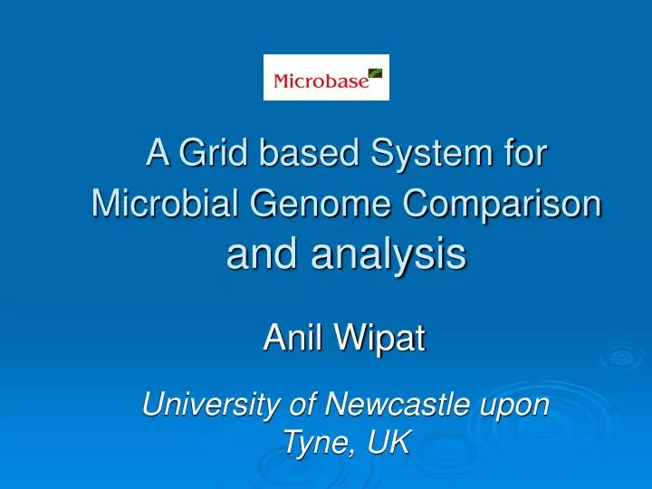 a grid based system for microbial genome comparison and analysis