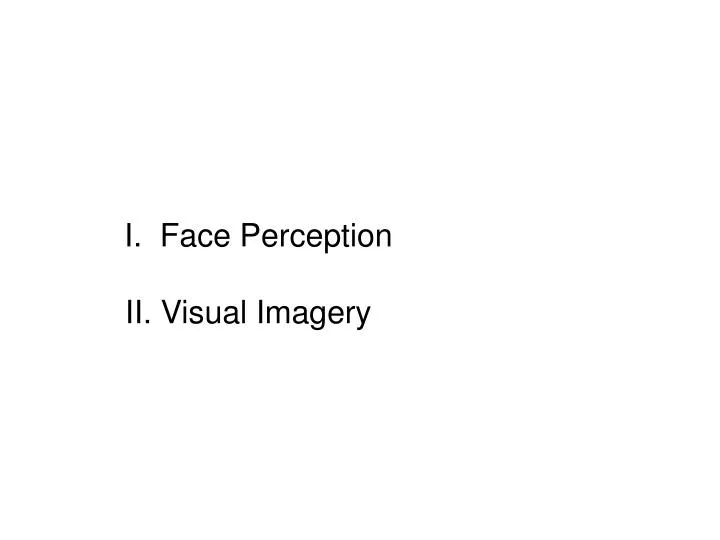 face perception ii visual imagery