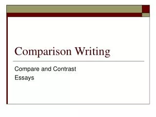 Comparison Writing