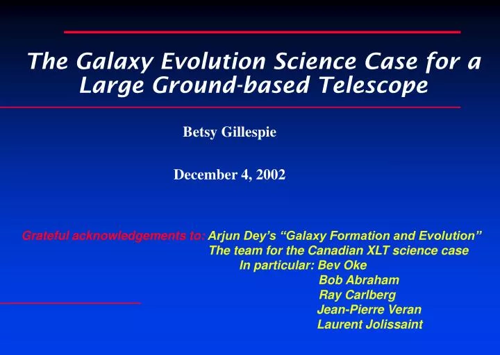 the galaxy evolution science case for a large ground based telescope