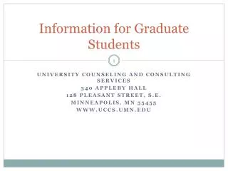 Information for Graduate Students