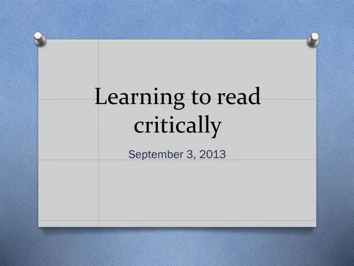learning to read critically