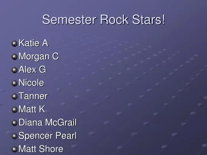 semester rock stars
