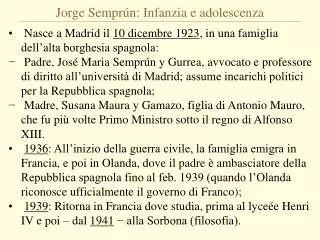 jorge sempr n infanzia e adolescenza