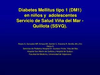 diabetes mellitus tipo 1 dm1 en ni os y adolescentes servicio de salud vi a del mar quillota ssvq