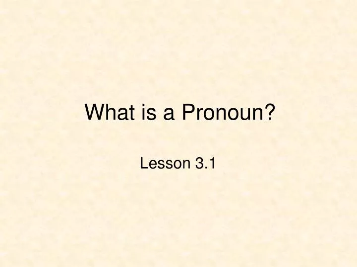 what is a pronoun