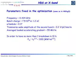 HDS at X-band