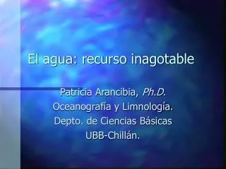 el agua recurso inagotable
