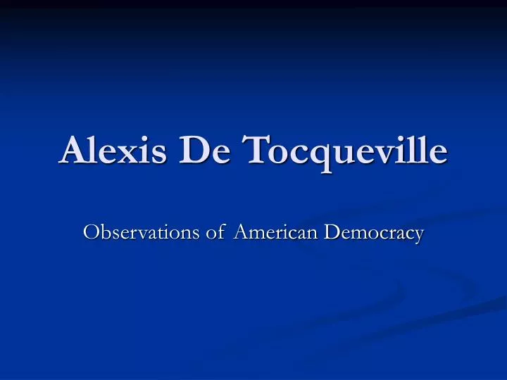 alexis de tocqueville