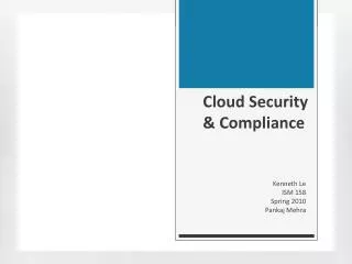 Cloud Security &amp; Compliance