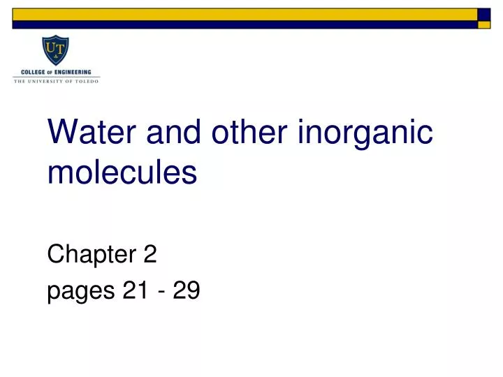 water and other inorganic molecules