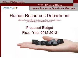 Proposed Budget Fiscal Year 2012-2013