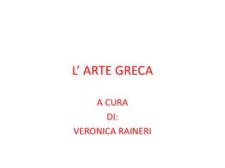l arte greca