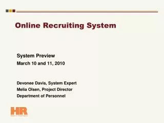 Online Recruiting System