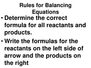 Rules for Balancing Equations