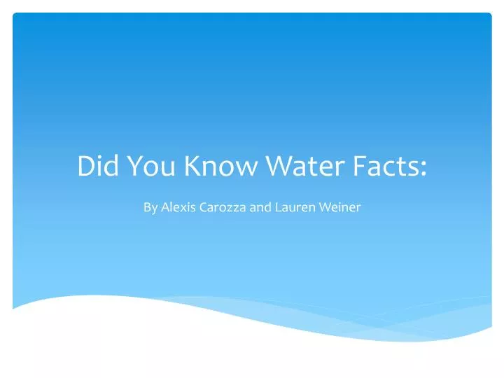 did you know water facts