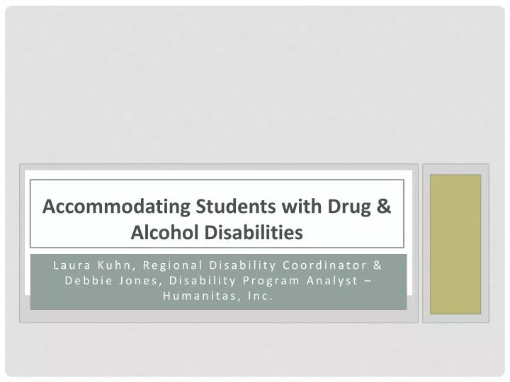 accommodating students with drug alcohol disabilities