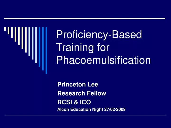 proficiency based training for phacoemulsification