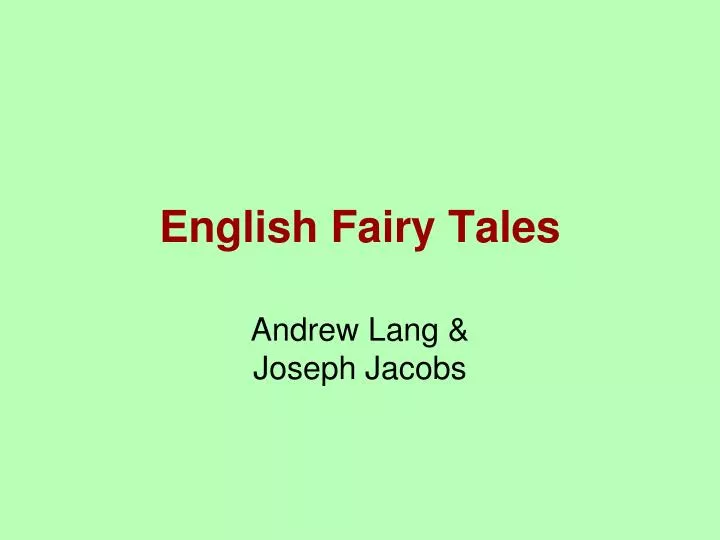 english fairy tales