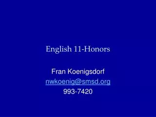 English 11-Honors