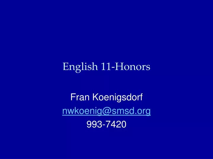 english 11 honors