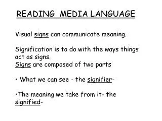 READING MEDIA LANGUAGE