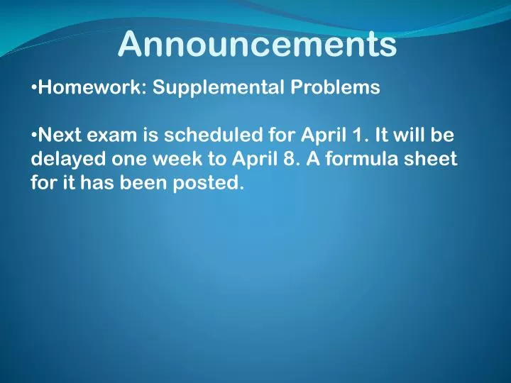 announcements