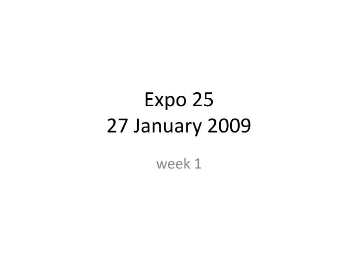 expo 25 27 january 2009