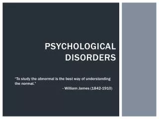 Psychological Disorders