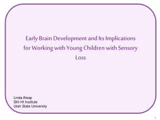 Early Brain Development and Its Implications for Working with Young Children with Sensory Loss