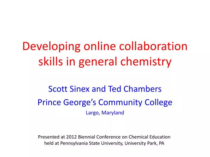 developing online collaboration skills in general chemistry