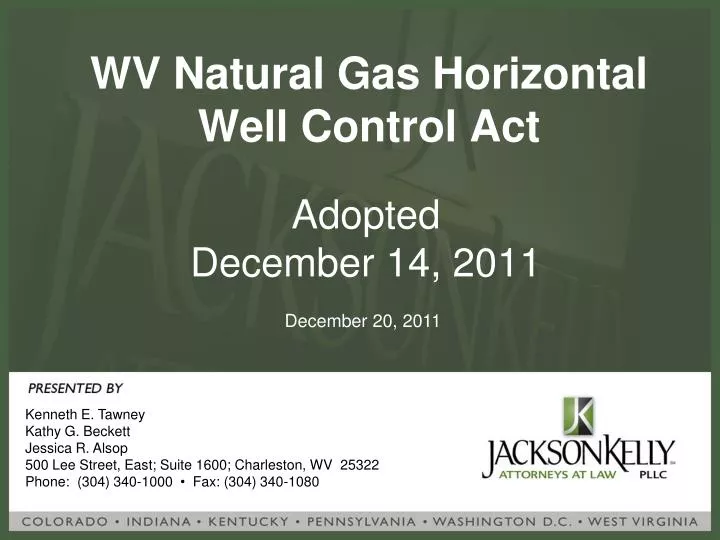 wv natural gas horizontal well control act