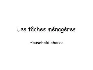 les t ches m nag res