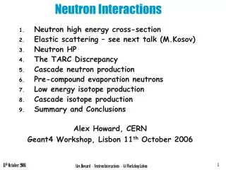 Neutron Interactions