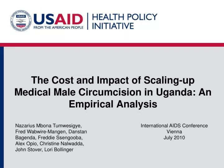 the cost and impact of scaling up medical male circumcision in uganda an empirical analysis