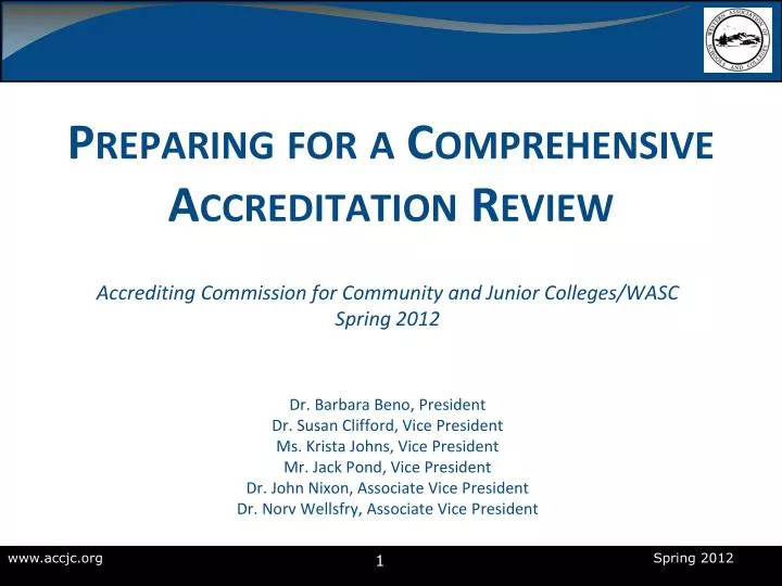 preparing for a comprehensive accreditation review