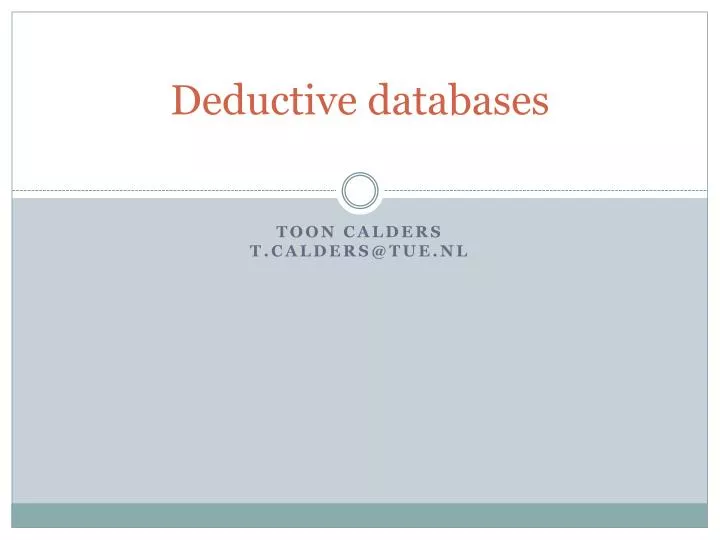 deductive databases