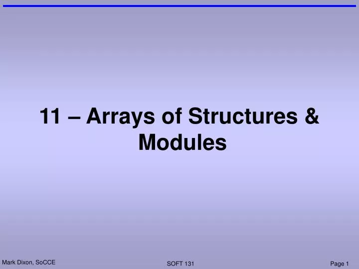 11 arrays of structures modules