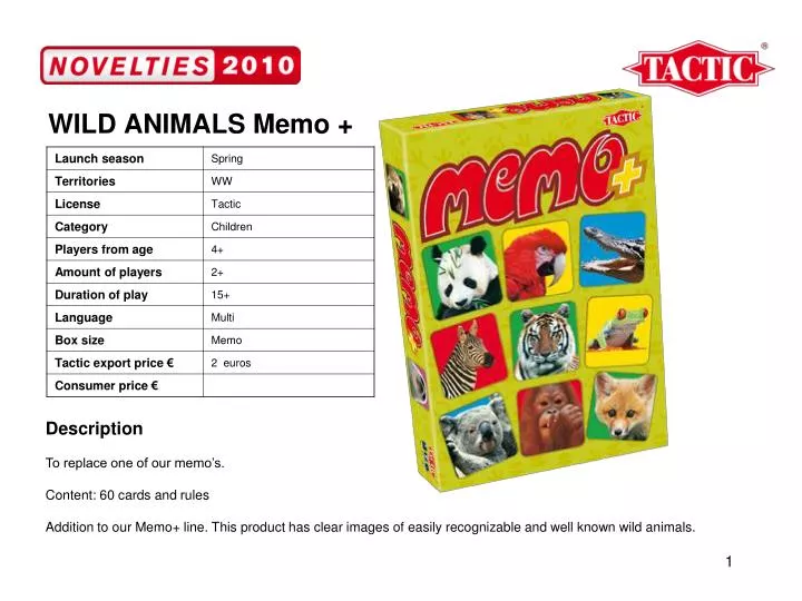 wild animals memo