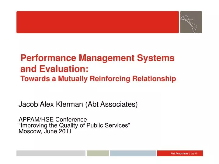 performance management systems and evaluation towards a mutually reinforcing relationship